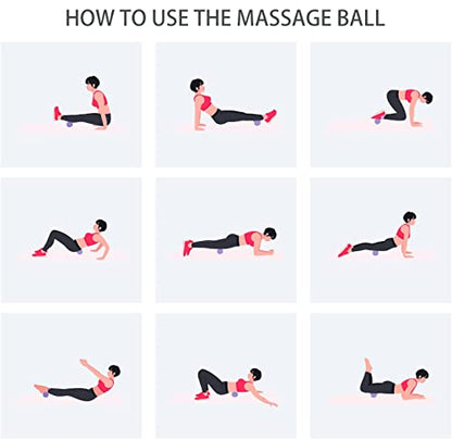 Hard Lacrosse Ball Massage Ball Therapy. Firm Trigger Point Massager Tool for Deep Tissue Yoga Physiotherapy Myofascial Release Muscle Relax Plantar Fasciitis Pain Relief (2 Pack) (Purple) | For Trigger Point Deep Tissue Myofascial Release Muscle Relax Pl