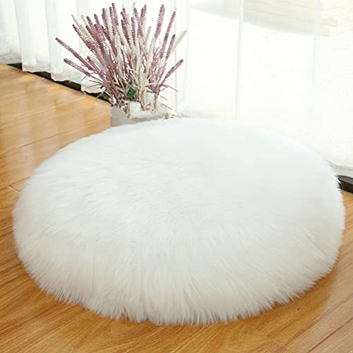 Asuprui Unstuffed Floor Pillow Meditation Cushion No Filler Large Floor Cushion for Sitting Fluffy Floor Seat Fuzzy Oversized Seat Pillow for Adult 24X24X6 Inches White Round Cover ONLY - color: White, size: 24x24x6 Inches