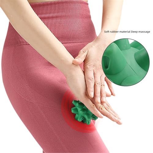 Soft Spiky Massage Balls, 2 Pcs Silicone Massage Ball for Plantar Fasciitis, Trigger Point Release Ball Deep Tissue Self Massage Ball Muscle Soreness Manual Massage Ball for Yoga Gym Exercise (Red) - color: Red