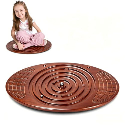 Wooden Balance Board With Maze, Wobble Board for Kids | for Toddlers, Teens & Adults for Exercise Training, Wobble Balance Board for Core Training, Rated for 440 Pounds of Weight
