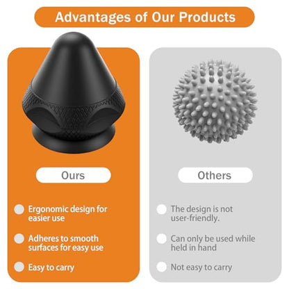 AOT Mountable Massage Ball with Suction Cup, Manual Back Massager Kit for Myofascial Release and Muscle Knot Remover Black - style: Black