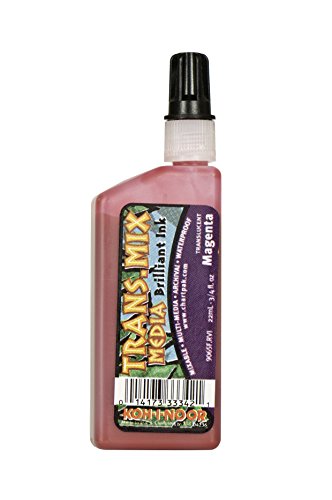 Koh-I-Noor Translucent Mix Media Pigment-Based Drawing Ink, 0.75 Oz. Bottle, Magenta (9065F.MAG)