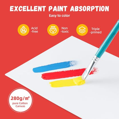 24 Pcs 11x14Inch Flat Canvas Boards for Painting, Art Panels (Pack of 2) - size: 11"x14" (Pack of 2)