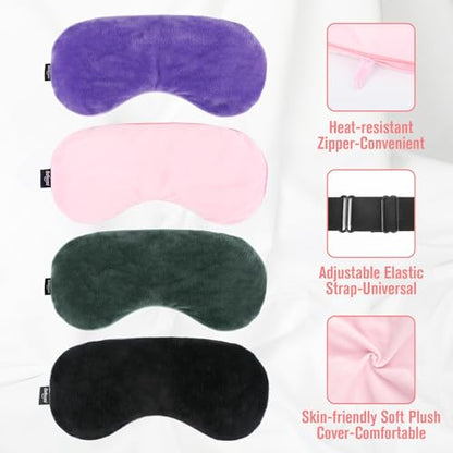 BeHoomi Cooling & Heated Eye Mask, Weighted Eye Mask for Sleeping, Pink - color: Pink