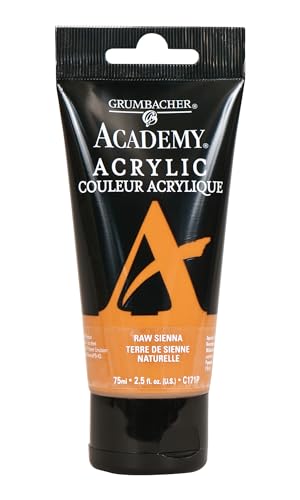 Grumbacher Academy Acrylic Paint, Gloss, 75ml/2.5 Ounce Plastic Tube, Raw Sienna (C171P) - color: Raw Sienna, size: 2.5 Ounce (Pack of 1)