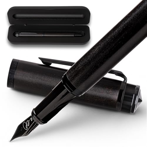 Ellington Pens Luxury Wood Fountain Pen Set – Extra Fine Nib - Includes 6 Ink Cartridges, Wooden Pen Gift Box, Ink Converter - Wood Pen For Writing, Calligraphy, Journaling, Drawing (Ebon Elegance) - color: Ebon Elegance, style: Extra Fine