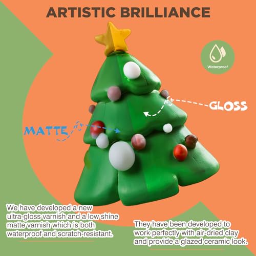 120ml Air Dry Clay Varnish - Air Dry Clay Sealant - Air Dry Clay Glaze | Waterproof, Clear, Matte, Finish Clear Varnish for Pottery, Used to Prevent Clay Cracking, Scratches, Wear - style: Matte Varnish