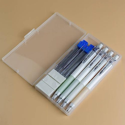 Mechanical Pencil Set 4PCS 0.5 Mechanical Pencils 100 HB Lead 3 Erasers for Students