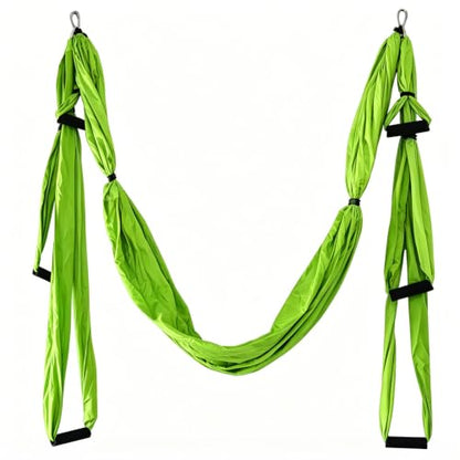 Aerial Yoga Hammock, Yoga Straps for Stretching, Swing Kit Set Trapeze Extension, Ceiling Hanging Sling Inversion Exercises Equipment - color: Green