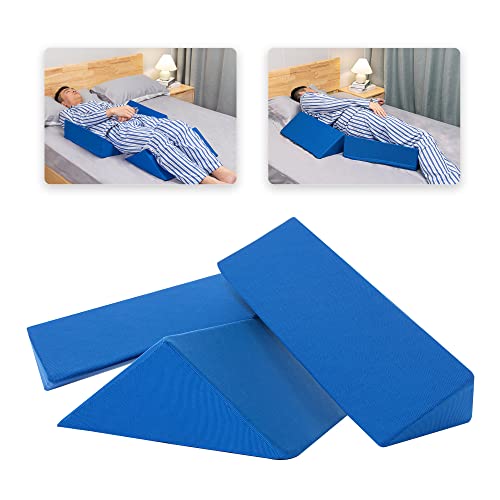 Fanwer Positioning Wedge Pillow for Side Sleeping (3 in 1), 40 Degree Triangle Bed Wedges & Body Positioners for Back Pain, Preventing Bedsores, After Surgery, Knees Elevated, Pregnancy - color: Sky Blue, size: 19.69in
