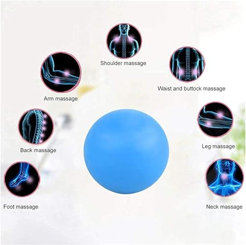 WOVTE 2 Pack Massage Lacrosse Balls for Sore Muscles, Shoulders, Neck, Back, Foot, Body, Deep Tissue, Myofascial Release, Trigger Point Therapy, Muscle Knots and Yoga Therapy (Blue) - color: Blue Blue