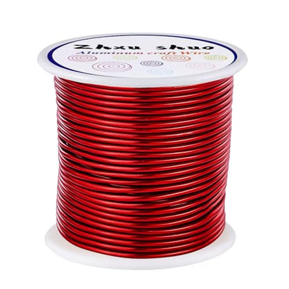 12 Gauge(2mm) Aluminum Wire 35 Yards Anodized Metal Wire for Bonsai Armature Crafting Sculpting Jewelry Craft Making Beading Floral (Red, 12 Gauge) - color: Red