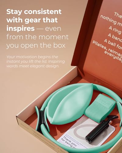 Pilates Kit | Pilates Equipment Set for Home Workouts | Accessories & Guide - color: Mint, style: Essential Kit - 3PC