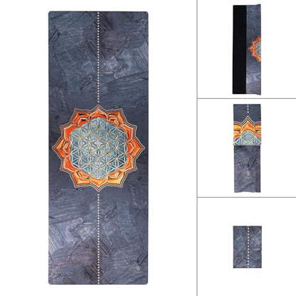 Yvonne Breeze Travel Yoga Mat – 1/16" (1.5mm) Thin, Lightweight, Foldable & Non-Slip – Natural Rubber & Suede – Portable & Eco-Friendly for Hot Yoga, Pilates & Fitness + Free Carrying Strap