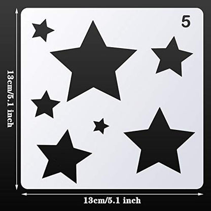 Outus 16 Pieces Kids Geometric Drawing Stencils 5.1 Inches Basic Square Shape Plastic Drawing Stencil Template Geometry Shape Reusable DIY Painting for Kids Girls Boys Gifts Home Classroom Crafts