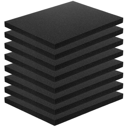 8 Pcs Polyurethane Foam Sheet- 16 x 12 x 1 Inch Cuttable Foam Inserts for Cases- Packing Pads for Toolbox Camera Storage and Crafts