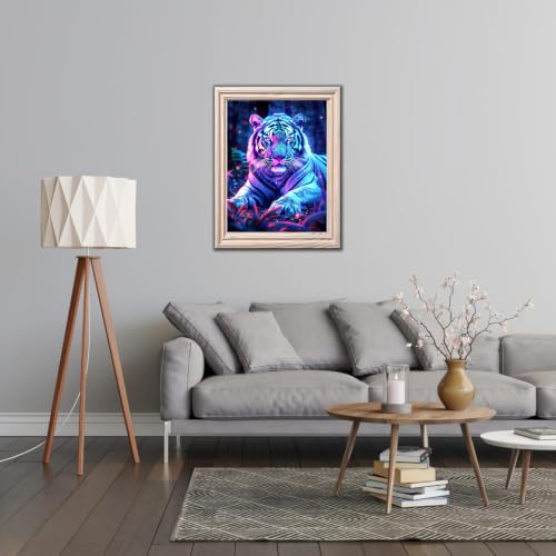 Tiger Diamond Art Kits for Adults, Animal Diamond Painting 12X16 Inch | Easy 5D Diamond Art Kits, Round Dots Full Drill, DIY Diamond Painting Kit for Adult Beginners, Home Wall Decor Gifts - color: Tiger 01
