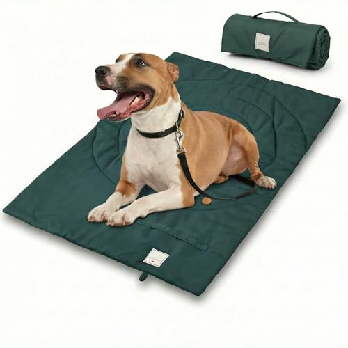 Thin Roll-Up Travel Dog Mat for Settle and Place Training - color: Green, size: Medium(37.4"x25.6")