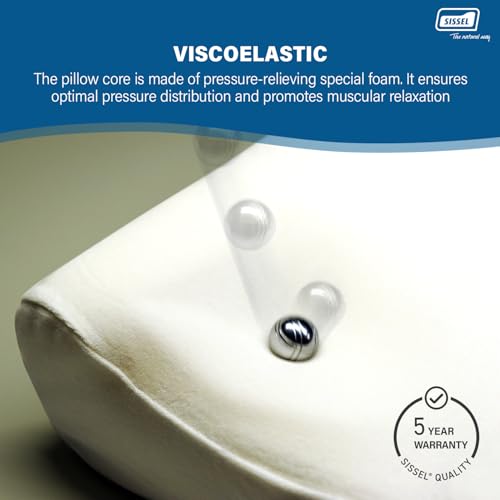 SISSEL Classic Neck Pillow Size L | Unique Incline for Disc & Vertebrae Relief | 5-Year Shape Stability Guarantee | Includes Washable Velour Cover | Dimensions: Approx. 47 x 33 x 14 cm - size: Large