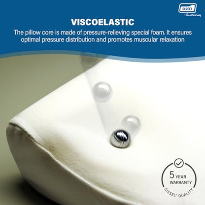 SISSEL Classic Neck Pillow Size L | Unique Incline for Disc & Vertebrae Relief | 5-Year Shape Stability Guarantee | Includes Washable Velour Cover | Dimensions: Approx. 47 x 33 x 14 cm - size: Large