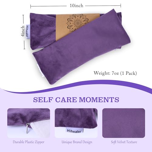 Hihealer Weighted Eye Mask for Sleeping, Lavender Eye Pillow for Spa Yoga - color: Purple