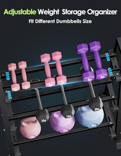 Leteuke 3 Tier Dumbbell Rack Stand Only, 1300LBS Heavy Duty