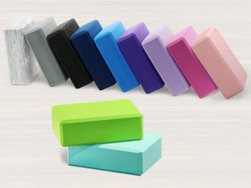 EXERZ Yoga Blocks 2 pack, Gym Blocks, Exercise Workout Fitness Bricks, Pilates Stretch Handstand Non-Slip - color: Pink