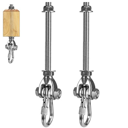 2 Heavy Duty Swing Hangers 180° Stainless Steel Swing Hooks 800LBS Capacity Playground Swing Seat Hardware Hammock Chair Porch Swing - size: 2 Pack 180°