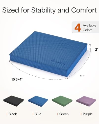 StrongTek Foam Balance Pad, High-Density TPE, 15.8 x 13 x 2 in, Non-Slip - color: Blue