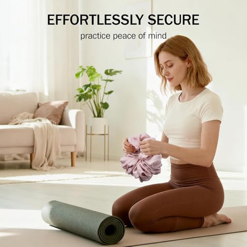 Slim Panda Yoga Mat Scrunchie,Holds Your Mat in Style,Stretchable Velvet Fabric Fit All Standard Yoga Mats (mat not included) - color: Pink