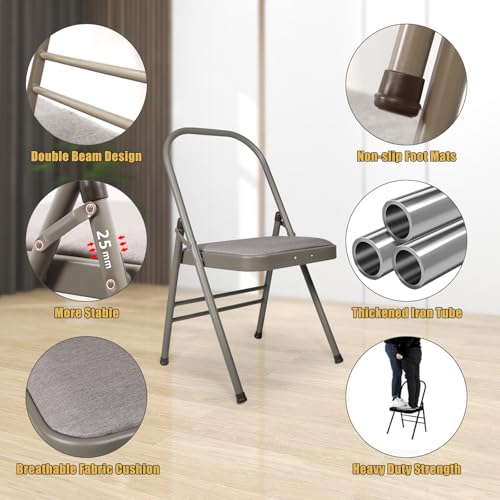 INNOLIFE Modern Minimalist Yoga Chair, Foldable & Space-Saving, 300 lbs Capacity, Grey - color: Grey