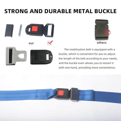 Mobilization Belt(9.8Ft) -Physical Therapy Strap for Physical Therapy, Rehabilitation, and Manual Therapy, Mobilization Belt Physical Therapy - Strongly Recommended by physicalTherapists - color: blue