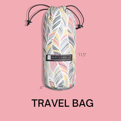 BAY LAUREL Turkish Beach Towel with Travel Bag 39 x 71 Quick Dry Sand Free Lightweight Large Oversized Towels Light - color: Blush With Floral Bag