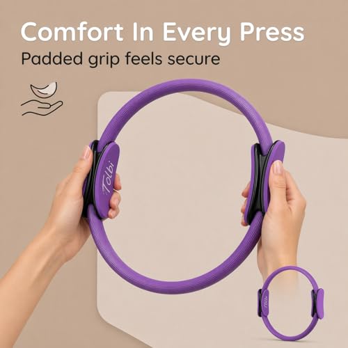 Pilates Ring and Ball Set with Video Tutorials, 10-in-1 Home Pilates Kit - color: Sunset Purple
