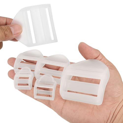 uxcell Plastic Ladder Slider Adjustable Buckles | Tension Lock Tri-Glides for Belt Backpack Straps Part Replacement - color: Transparent, size: 1"