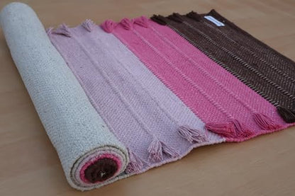 Jaipur Art & Rugs Cotton Yoga Rug - Eco-Friendly Hand-Woven Thick Mat (24”x72”x5mm) for Everyday Fitness at Home - Comfortable & Extra-Long - color: Multicolor 7