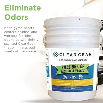 Clear Gear Disinfectant, Mat Cleaner, and Deodorizer For Surfaces 5 Gallon - size: 640 Fl Oz (Pack of 1)