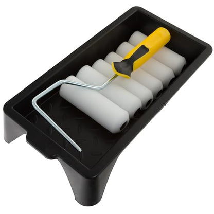 Coral 43401 Easy Coater Paint Mini Roller Kit - Includes 8 pcs (6 Covers) High-Density Foam Cover for Gloss Roller Kit - Ultimate Paint Roller Set for House Painting - Ideal Wall Painting Kit - size: 4" Mini - 8PC (Gloss), style: Mini-Roller Set