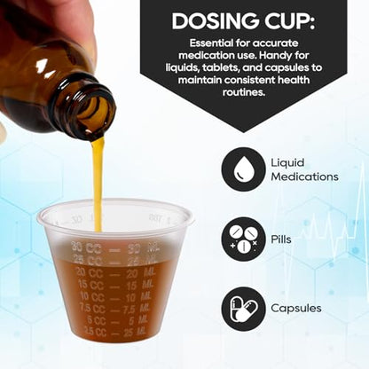 Turbo Bee Disposable Medicine Cups (1 oz) 1200 Pack,Small Plastic Measuring Cups for Medical Purposes, or Mixing and Measuring Resin, Epoxy, DIY Arts, Paint - color: 1OZ-1200PACK
