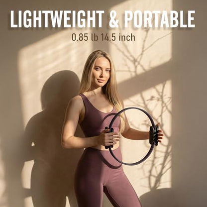 JKSHMYT Pilates Ring, 14.5 inch Magic Circle Pilates Equipment | 30 lb Resistance Home Pilates Ring, Durable Foam Padded Handles, Essentials Pilates Equipment for Beginners and Women - color: Black, size: Pilates Kit