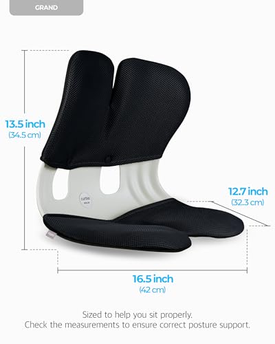 curble Grand Cover Set – Ergonomic Back Support, Washable & Detachable Cushion Cover Grand (Black) - color: Set Black