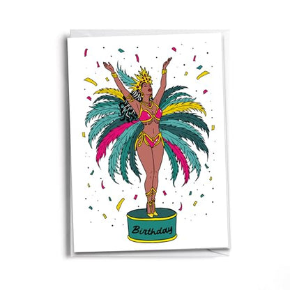 Carnival Birthday Card for Women – Festive Birthday Carnival Costume - style: Carnival