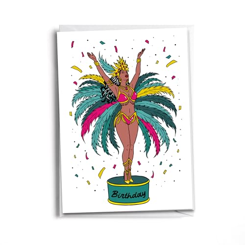 Carnival Birthday Card for Women – Festive Birthday Carnival Costume - style: Carnival