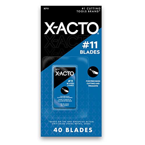 X-ACTO #11 Classic Fine Point Replacement Blades, 40 Count - Sharp, Durable, For Precision Cutting and Trimming - size: #11 - 40 Count