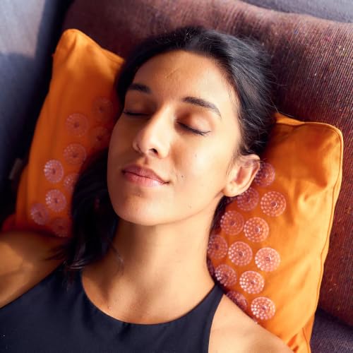 ShaktiMat Acupressure Pillow, Neck & Shoulder Relief, Premium Level 1 Amber | Relaxation, Massage Muscles, Aid Sleep, Unlock Inner Tension, Similar to Acupuncture, Made with Organic Cotton & ABS spikes - color: Premium-amber, size: Level 1