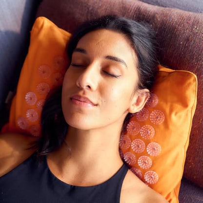ShaktiMat Acupressure Pillow, Neck & Shoulder Relief, Premium Level 1 Amber | Relaxation, Massage Muscles, Aid Sleep, Unlock Inner Tension, Similar to Acupuncture, Made with Organic Cotton & ABS spikes - color: Premium-amber, size: Level 1