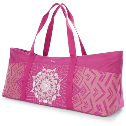 Gonex Yoga Mat Bag For Women, 60L Extra Large Pilates Mat & Blocks Carrier - color: Rose Red