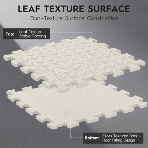 18 Pcs EVA Foam Floor Tiles, Puzzle Exercise Mat Set for Gym - color: Sage Gray Duo