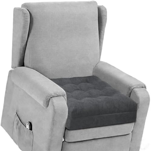 Recliner Seat Cushion for Elderly - Patented Dual Design for Sagging Recliner Replacement & Easy Get Up, Booster Cushion Relieves Back Pain from Sofa, Couch, Chair 20x20x5 Inches Dark Grey - color: Dark Grey, size: 20x20x5 in