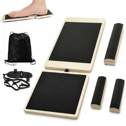 Axis Balance Board And Wobble Board For Sport Posture Correction, Plantar Fasciitis Relief, And Physical Therapy Training Kit With Stretch Strap and Poly Bag container included